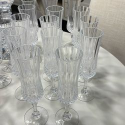 14 Crystal Champagne Glasses