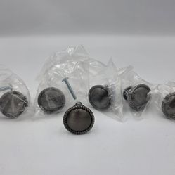 6~NEW Brushed Pewter Rope Kitchen Cabinet Pulls Vanity Closet Furniture Knobs