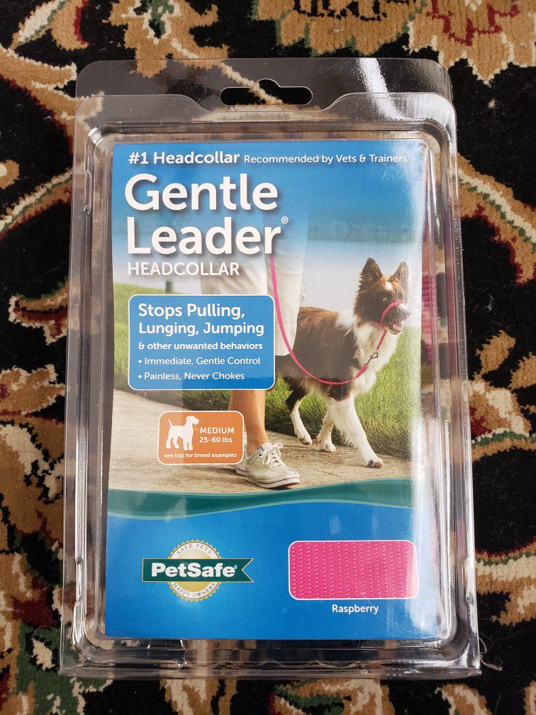 Gentle Leader Headcollar PetSafe Color Raspberry Size Medium Brand New 