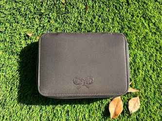 Anya Hindmarch Black Travel Case Cosmetic Bag Zip Organizer