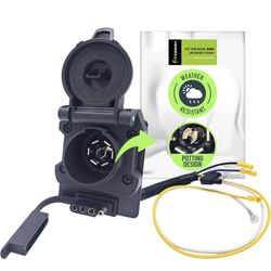 46101 Dual-Output 4-Way Flat Vehicle-Side to 7-Way RV Blade Trailer Wiring Adapter, Fully Gel-Sealed on Both Ends, Tinned Brass terminals, Enlarged Fl