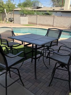 high patio table and chairs