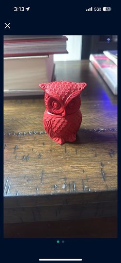 Small Carved Owl Keepsake Box