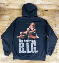 Notorious BIG Biggie Smalls Men’s Size Large Black Hoodie Hooded Rap Hip Hop