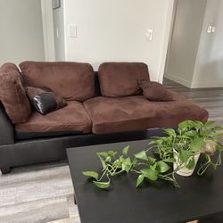 Brown Faux Suede Couches