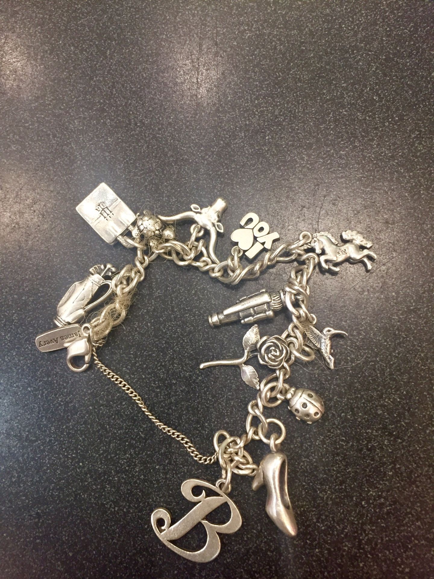 James Avery Genuine Silver Bracelet Charmed
