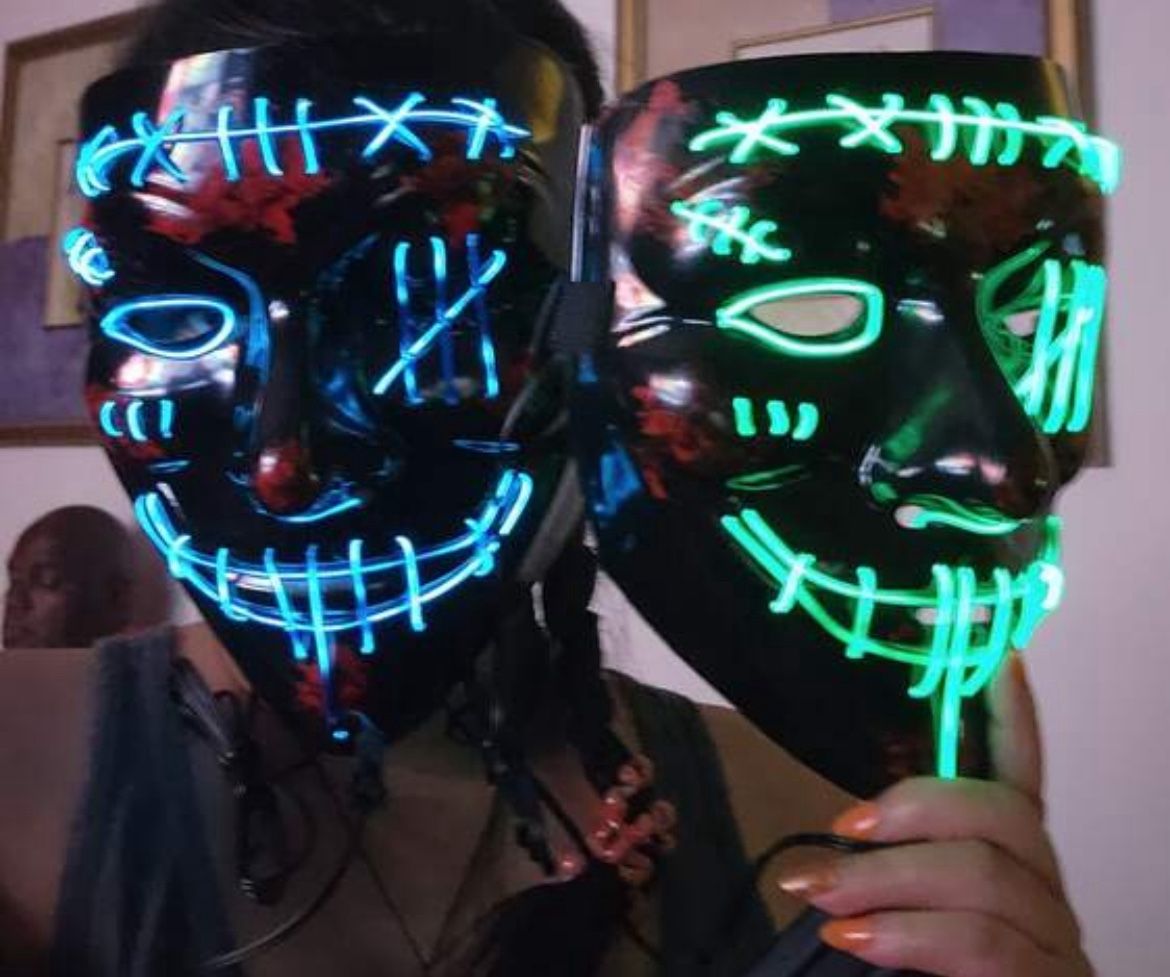 Deal Only 25$ : [2PACK] Mask LED Mask---LED Light Up Mask EL Wire Light Up