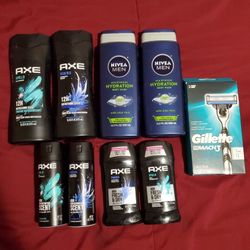 Mens Axe, Nivea Deodorant & Razor