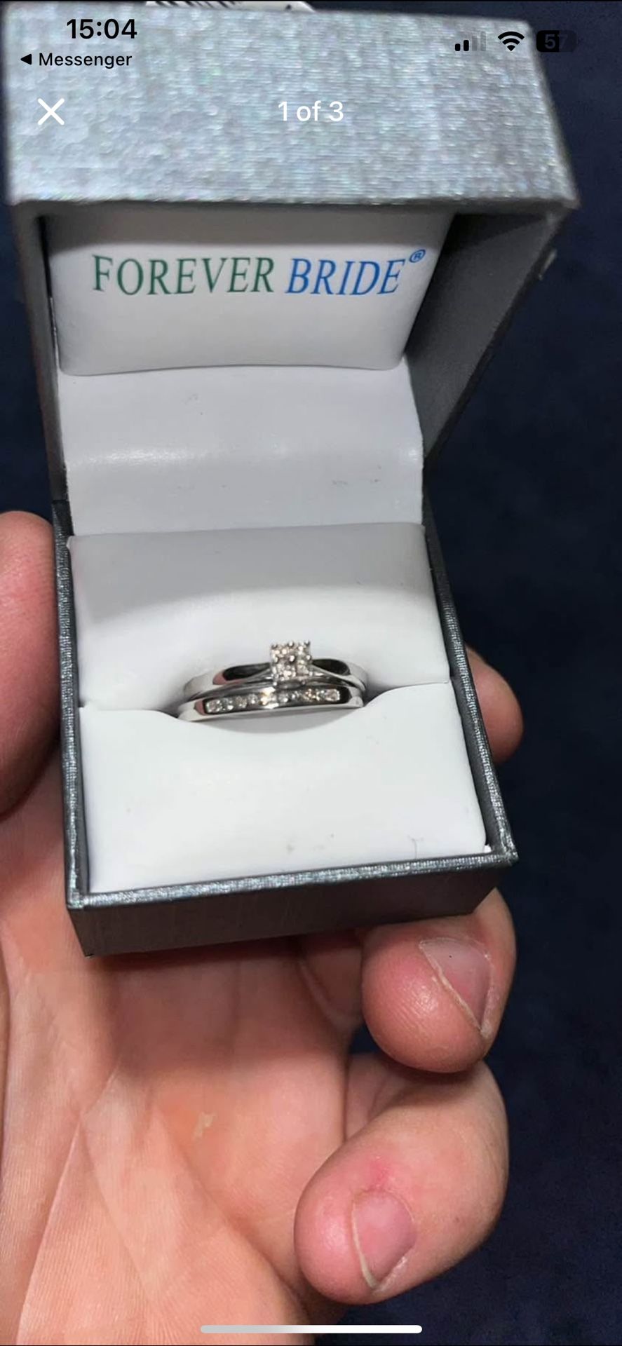 1/5 Diamond Sterling Silver Size 7 Engagement