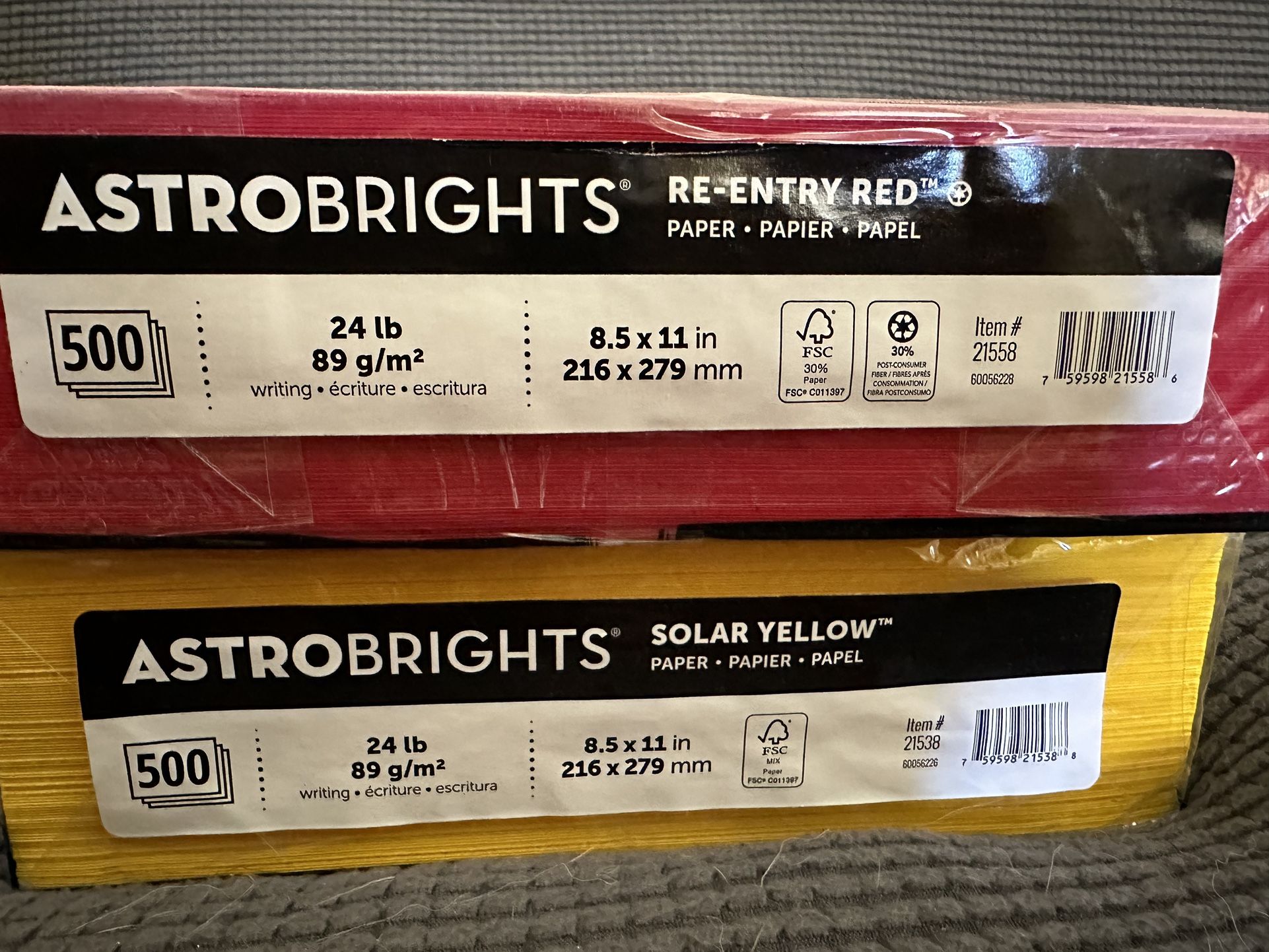2 New Ream of Astrobrights Colored Copy Paper