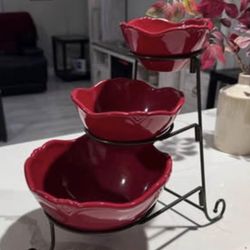 Princess House Pavillion  Bowls with Rack