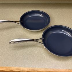 Zwilling JA Henckels Fry Pan 2 Pc 18/10 3-Ply Induction Stainless Steel Ceramic