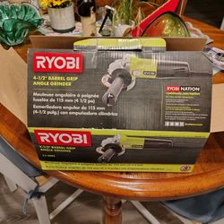 New/Never Used Ryobi 4-1/2" Barrel Grip Angle Grinder