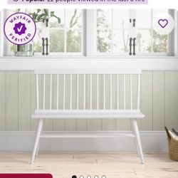 Hadiya 41" wide Solid Color Rubberwood Modern Farmhouse Wood Benche Lovseat