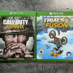 LOT OF 2 - Call of Duty: WWII and Trials Fusion for Xbox One.
