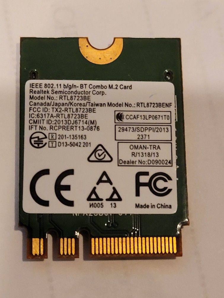Realtek Wireless And Bluetooth Combo Card