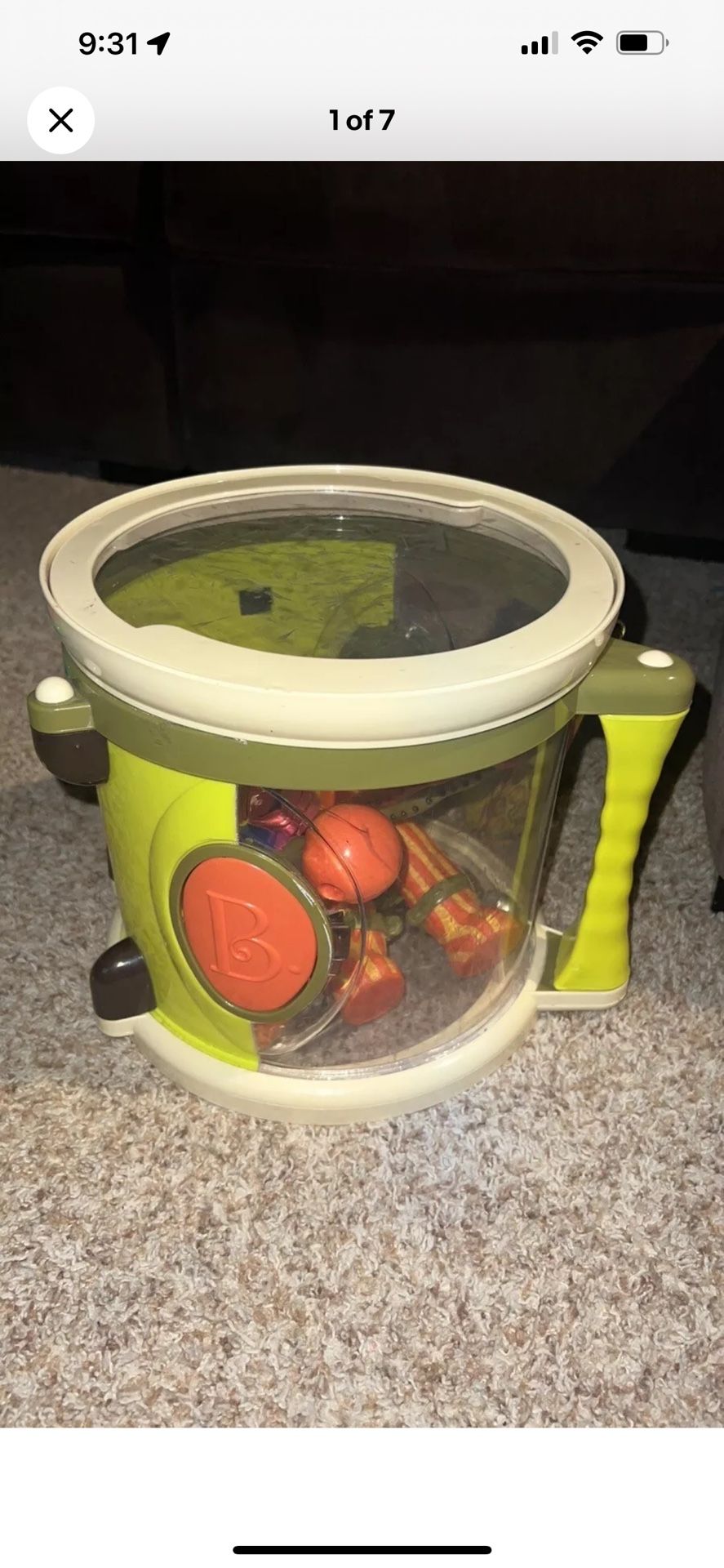 B Parum Pum Pum Toy Drum Set Musical Toys Bug Instruments. Has scratches on it from use see pics