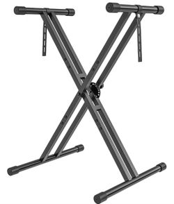 GLEAM Keyboard Stand, Iron Digital Piano Stand with Locking Straps