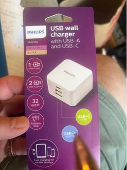 Phillips USB wall charger with USB – A and USB – C Phillips USB wall charger with USB – A and USB – C