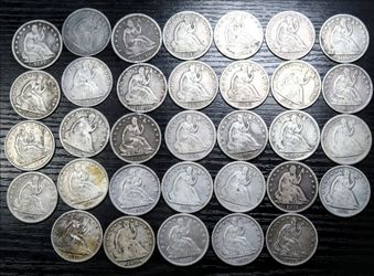 US seated liberty half hand capped bust half silver dollar coins lot - cash local pickup angleton