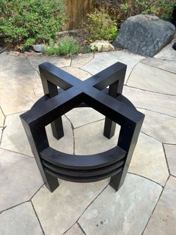 Solid wood table base