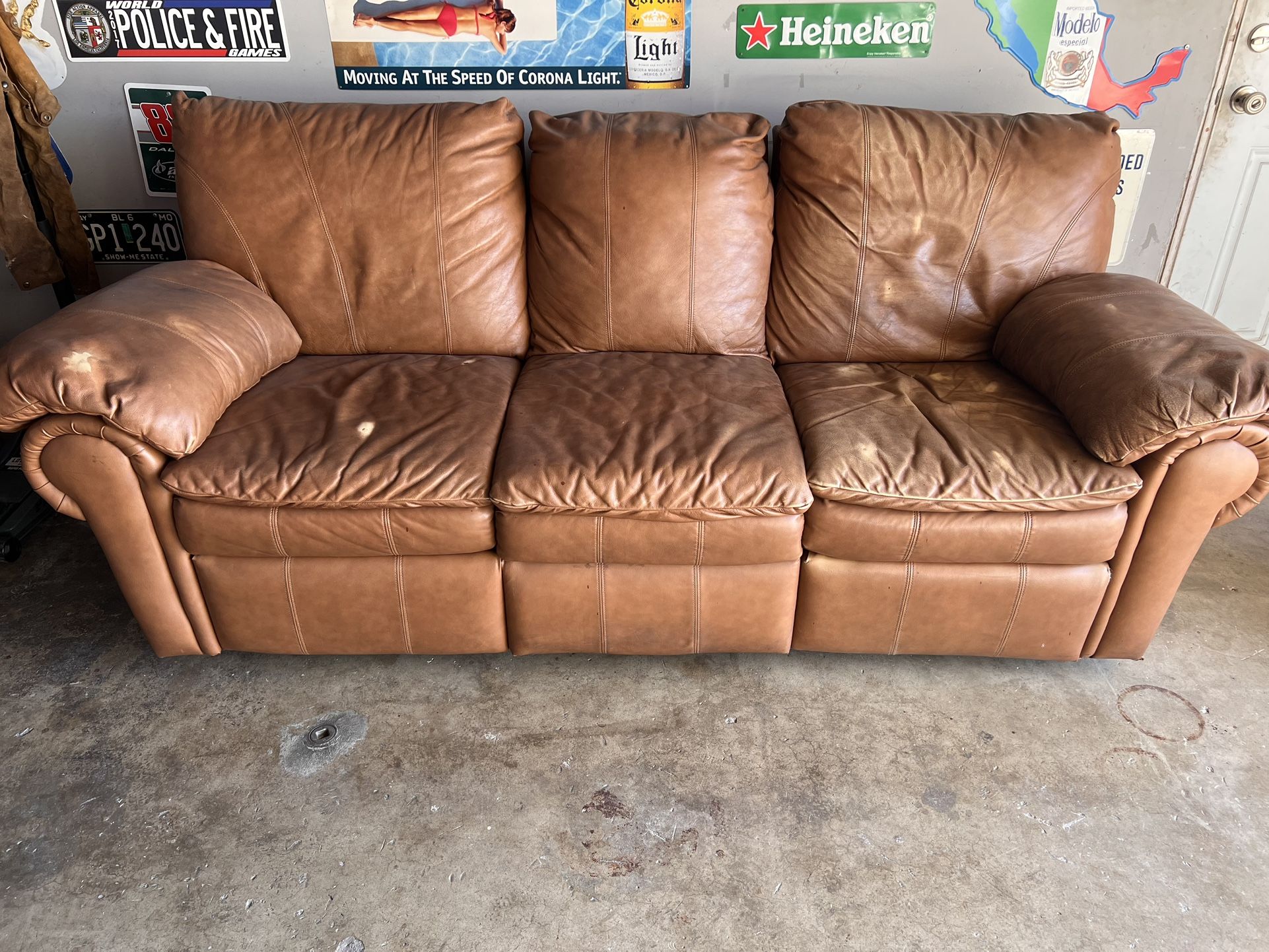 Leather Recliner Sofa
