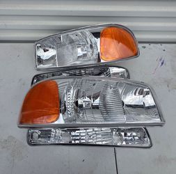 99-06 Gmc Sierra Yukon Headlights Luces Micas Calaveras Faros Faroles Focos Headlamps