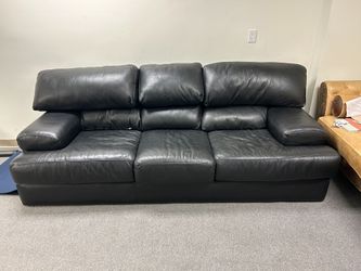 Genuine Leather Sofa - Black