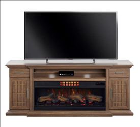Tresanti Everett TV Console with ClassicFlame CoolGlow 2-in-1 Electric Fireplace and Fan
