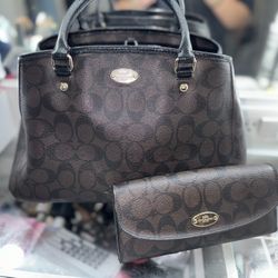 COACH MARGOT SIGNATURE PVC SATCHEL HANDBAG PURSE