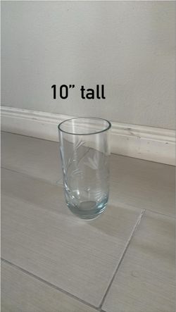 Etched Glass Tumbler 10 Inches Tall