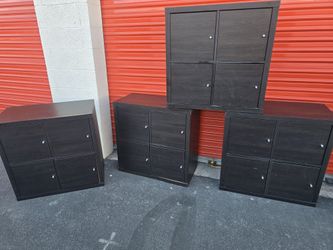 4 Dark BROWN Ikea Kallax Organizers 