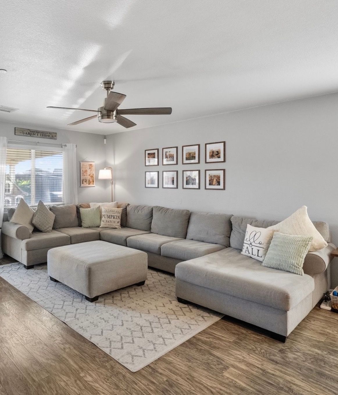 Living Spaces Couch & Ottoman