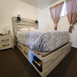 Bed Frame And Mattress And Night Stand (For Pick-up. Only On Sundays)