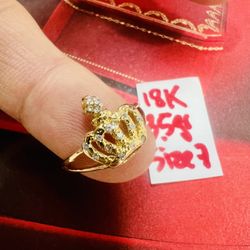 18K Solid Gold Wedding Ring 3.5Gr Size 7