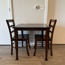 Solid Wood Dining Table & Two Chairs
