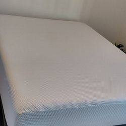Queen Mattress, Foam Topper & Bed Frame. 