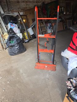 Two-wheeled cargo cart.