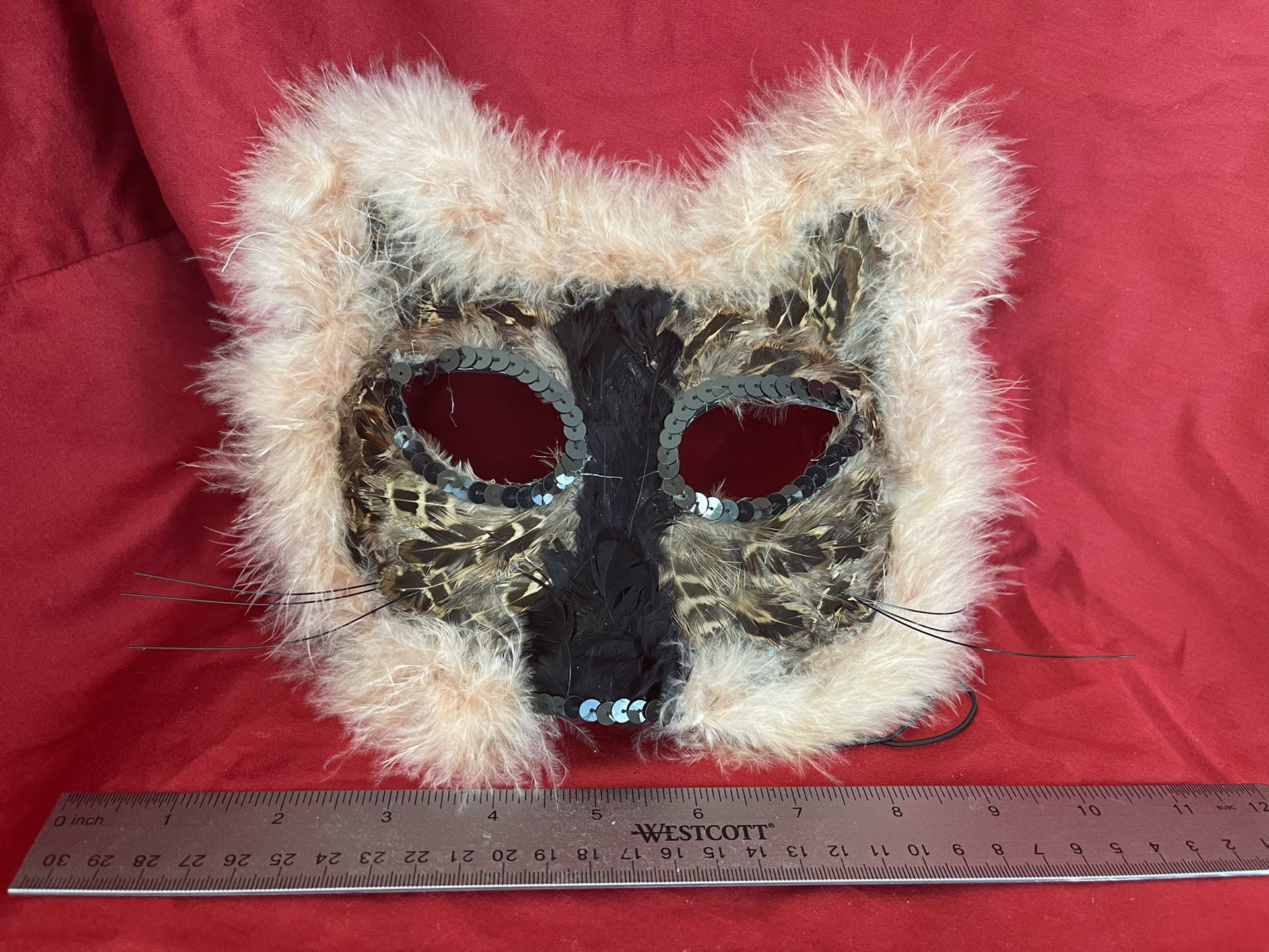 Feline Feathered Mask or Costume