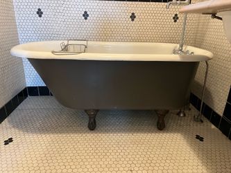 Vintage cast-iron clawfoot soaking tub