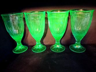  Rare Vintage Uranium Noritake Goblets
