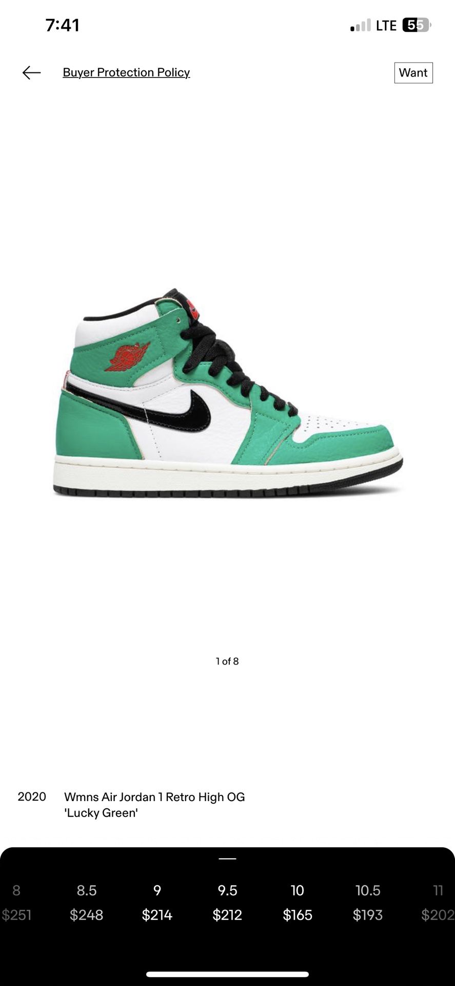 Wmns Jordan 1 Lucky Green