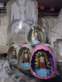 Lamparita Con Luz Y La Imajen De La Virgen De Guadalupe 
