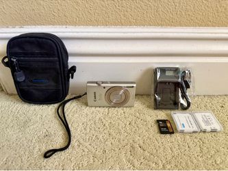 Canon Powershot Elph 180 Digital Camera 20MP 8x Zoom 2 Battery, Charger, 16gb SD