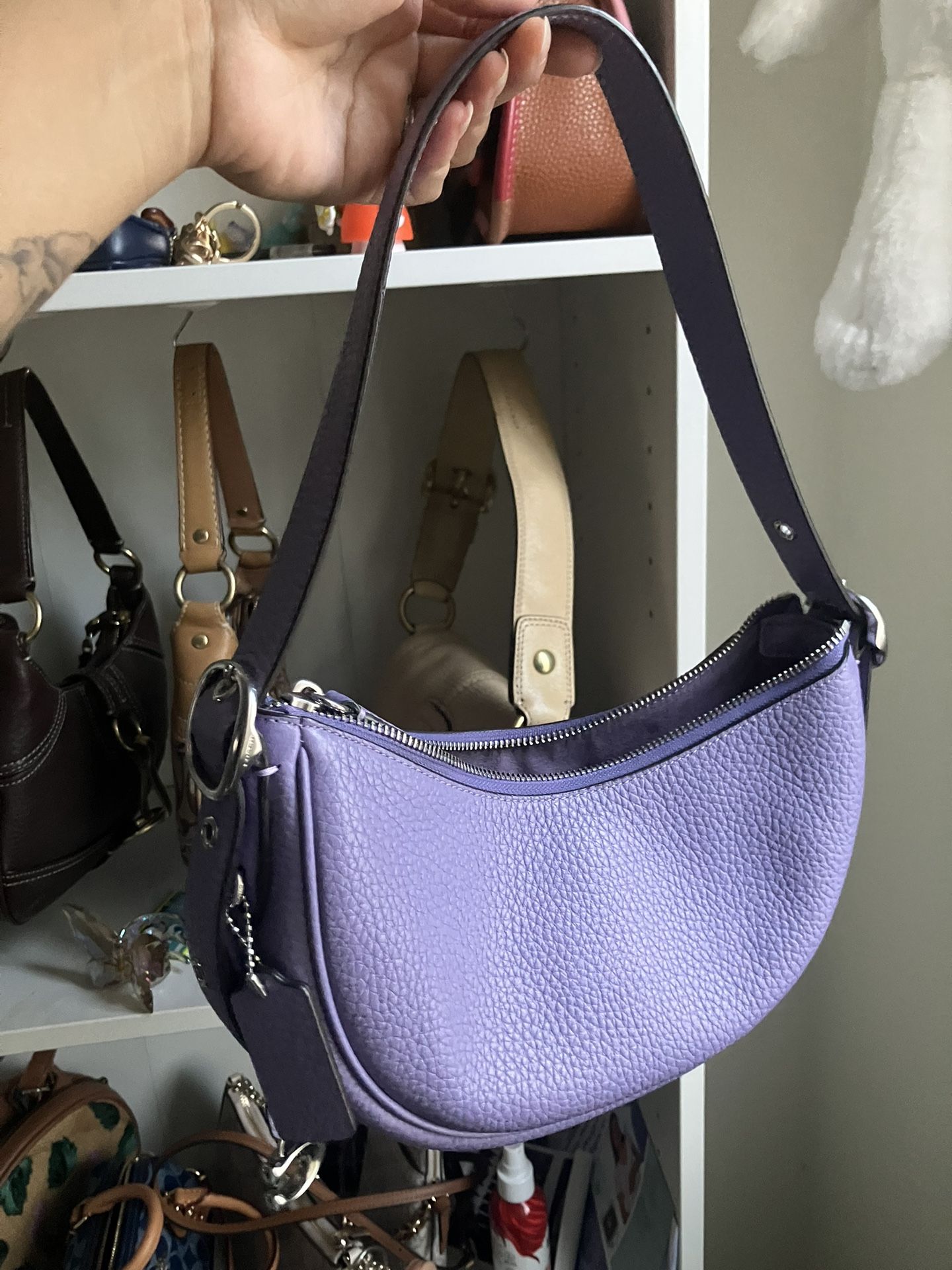Purple Coach Luna Shoulder Bag
