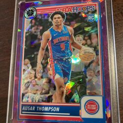 2023-24 Nba Hoops Premium Stock - Ausar Thompson #100 Purple Ice Prizm /149 (RC)
