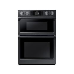 Samsung - 30" Microwave Combination Wall Oven with Flex Duo, Steam Cook and WiFi - Black Stainless Steel