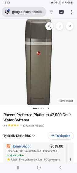 Rheem Preferred Platinum 42,000 Grain Water Softener