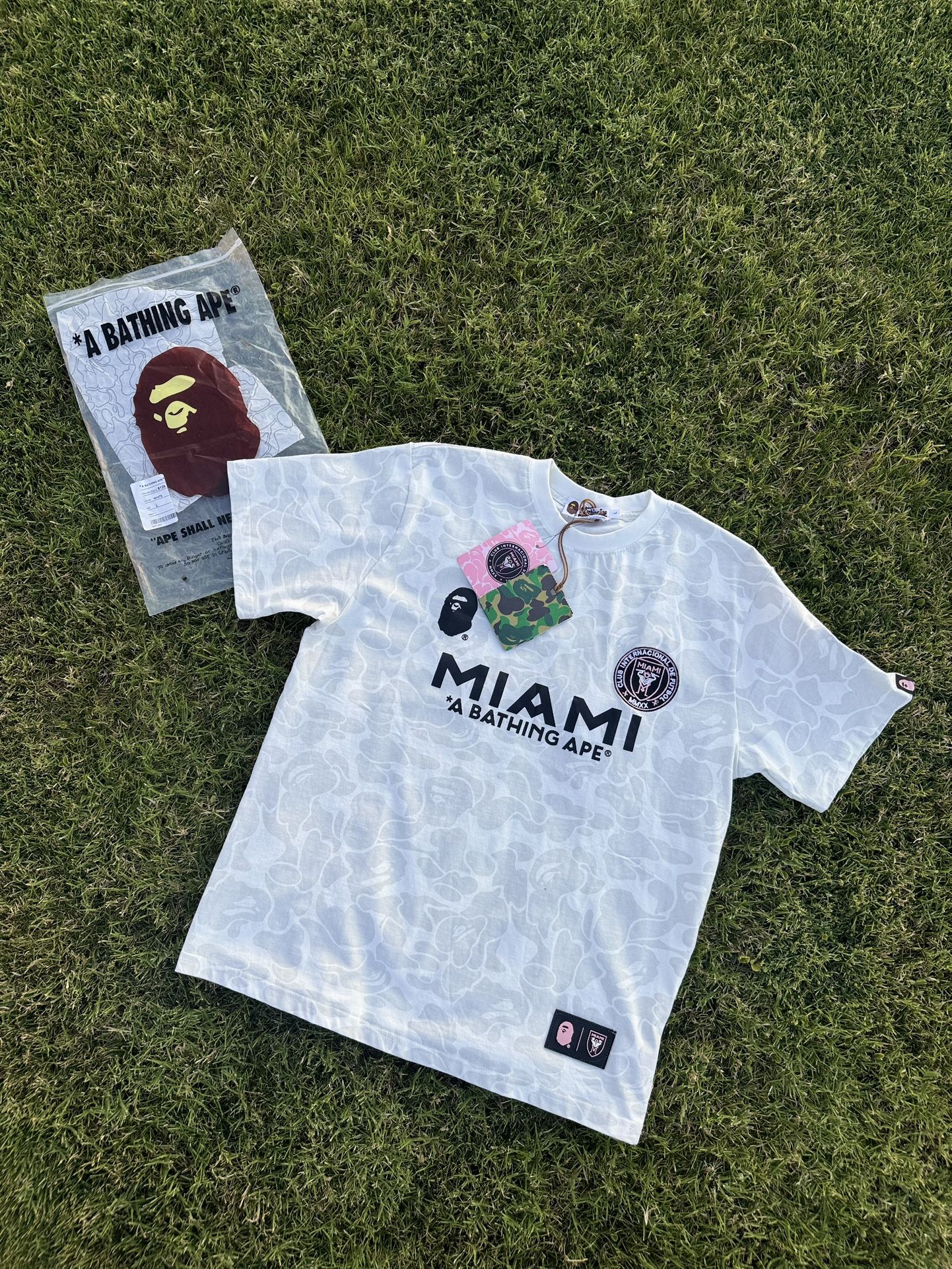 Bape X Inter Miami Camo Tee | White |