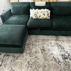 IKEA Modular Green Velvet Sleeper Sofa